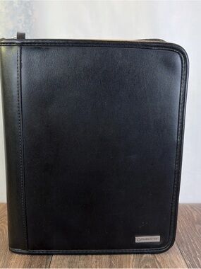 Franklin Covey 7-Ring Black Zip Around Faux Leather Binder Organizer Planner